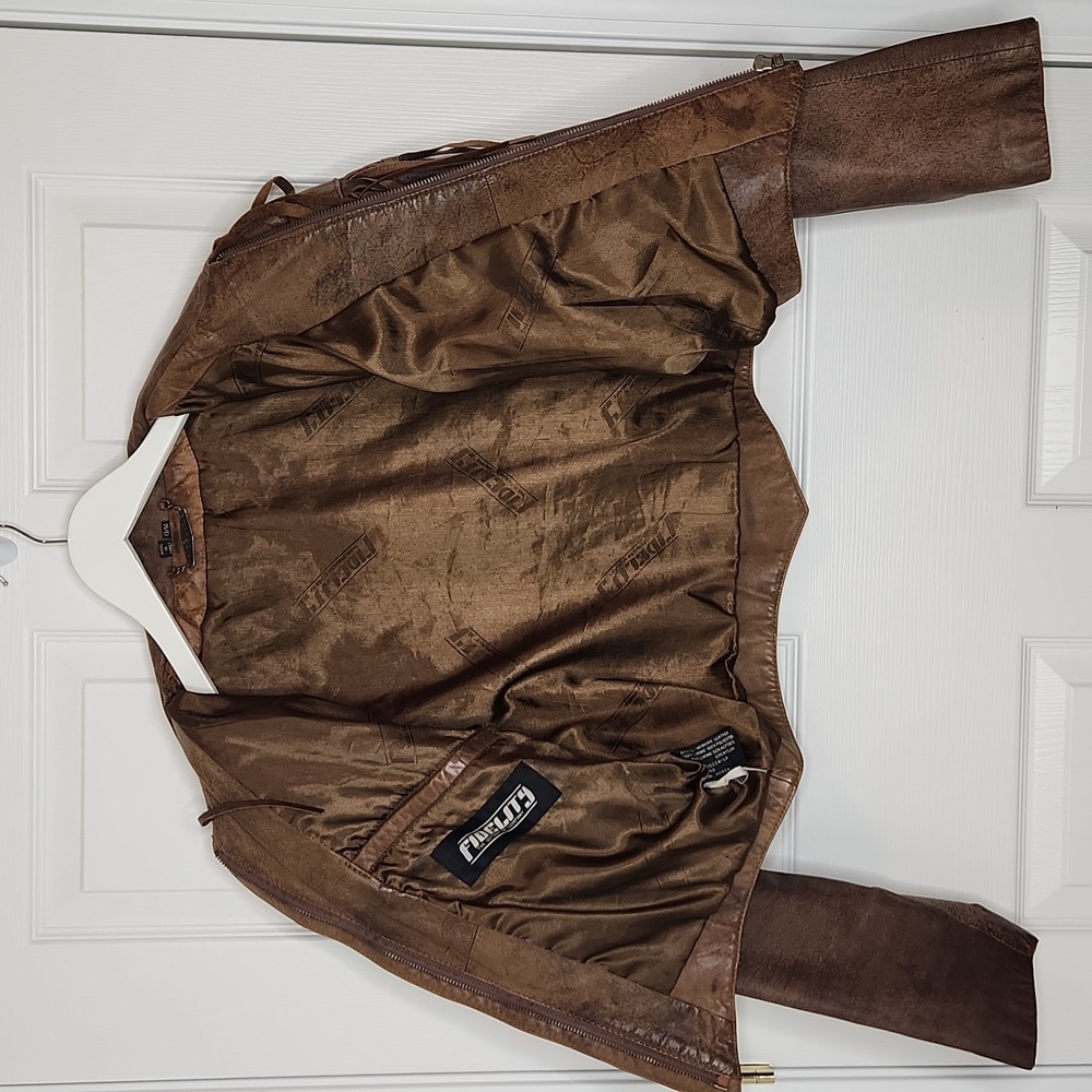 Fidelity leather fringe crop jacket vintage 80's biker moto western - Picture 13 of 16